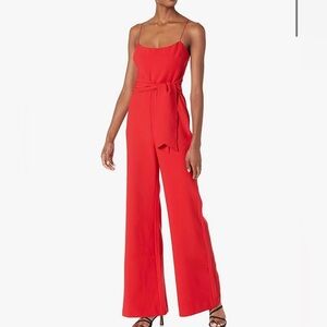 NWOT Likely Red Genevieve Straight Leg Tie Waist Jumpsuit Size 6 Scarlet